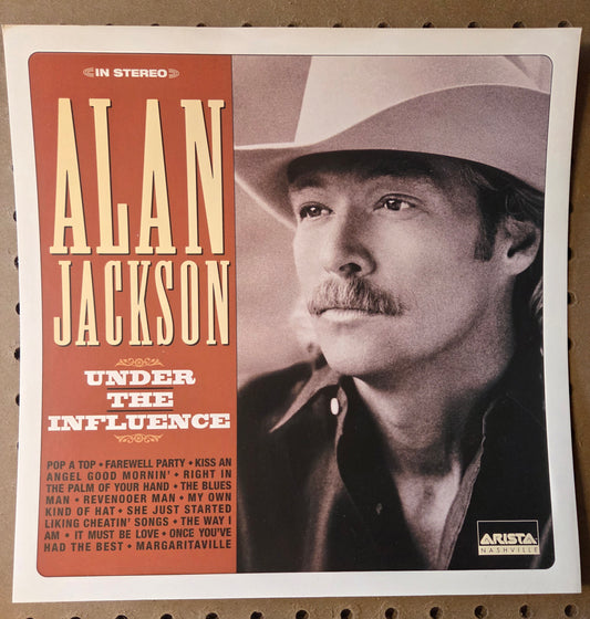 Alan Jackson "Under the Influence" - 1999 Vintage Promotional Double-sided Album Cover Poster Flat
