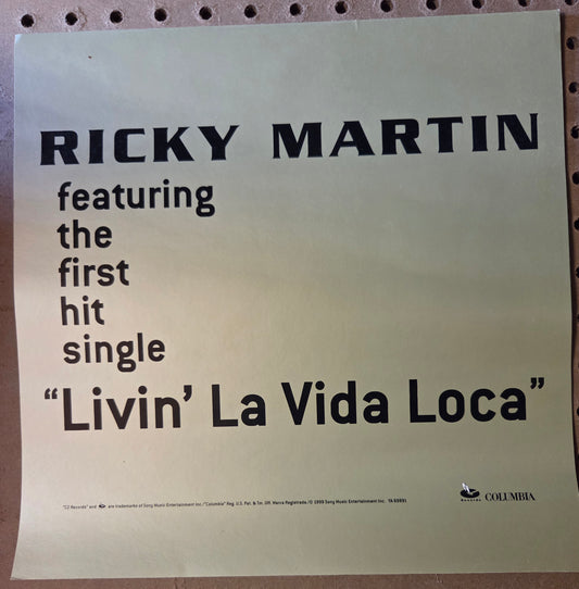 Ricky Martin - 1999 Vintage Promotional Double-sided Album Cover Poster Flat