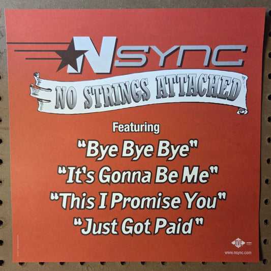 NSYNC "No Strings Attached" - 2000 Vintage Promotional Double-sided Album Cover Poster Flat