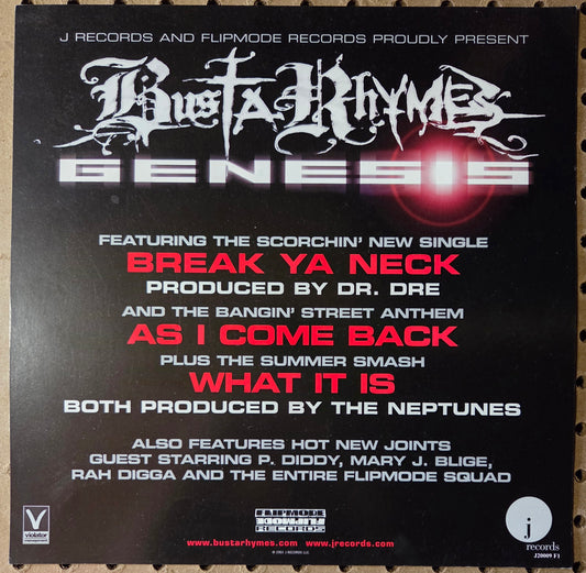 Busta Rhymes "Genesis" - 2001 Vintage Promotional Double-sided Album Cover Poster Flat