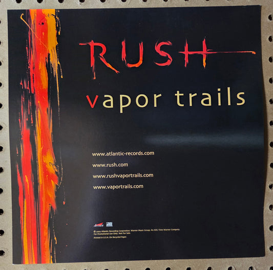 Rush "Vapor Trails" - 2002 Vintage Promotional Double-sided Album Cover Poster Flat