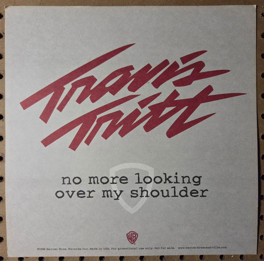 Travis Tritt "No More Looking Over My Shoulder" - 1998 Vintage Promotional Double-sided Album Cover Poster Flat