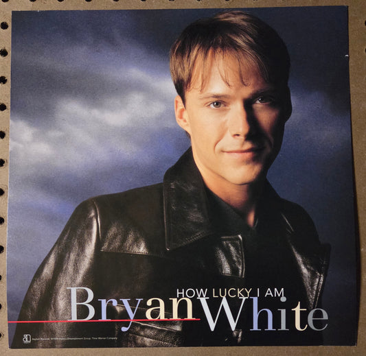 Bryan White "How Lucky I am" - 1999 Vintage Promotional Double-sided Album Cover Poster Flat