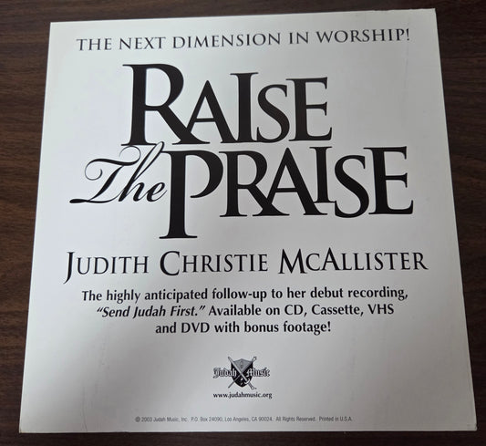 Judith Christie McAllister "Raise the Praise" - 2003 Vintage Promotional Double-sided Album Cover Poster Flat