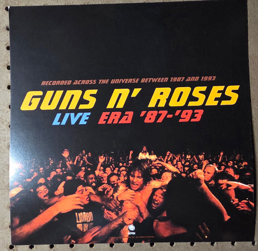 Guns N' Roses "Live Era '87-'93" - 1999 Vintage Promotional Double-sided Album Cover Poster Flat