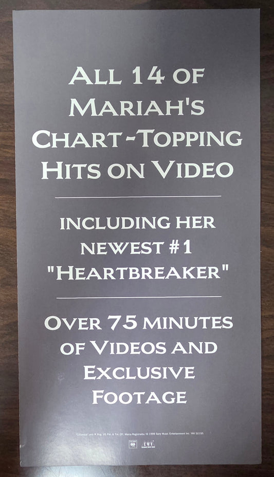 Mariah Carey #1's DVD & Home Video Rate Vintage Promo Poster 1998