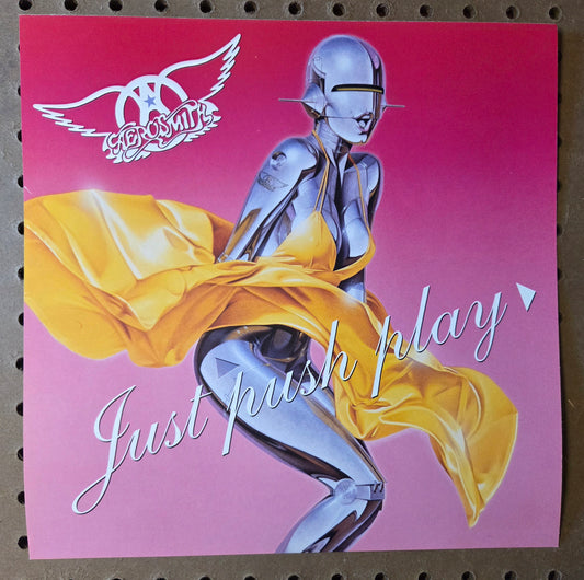 Aerosmith Just Push Play 2001 Promo Flat 12x12 Double Sided Record Store Poster