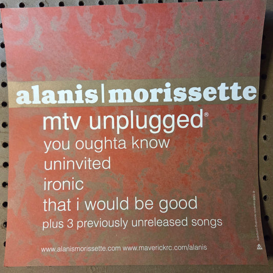 Alanis Morissette - MTV Unplugged - Vintage 12x12 Double-sided Album Cover Promo Poster