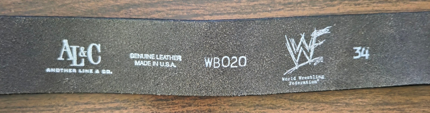 WWF/WWE Genuine Leather Belt - Attitude (Officially Licensed) - Size 34