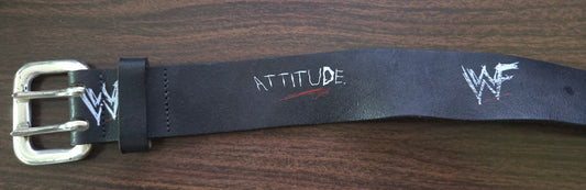 WWF/WWE Genuine Leather Belt - Attitude (Officially Licensed) - Size 32