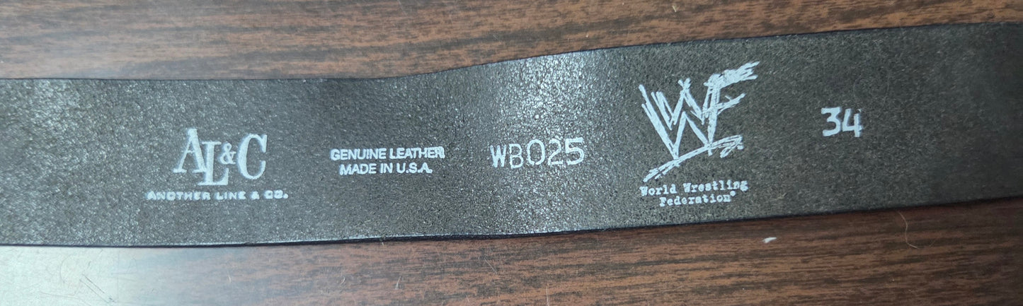 WWF/WWE Genuine Leather Belt - Raw is War (Officially Licensed) - Size 34