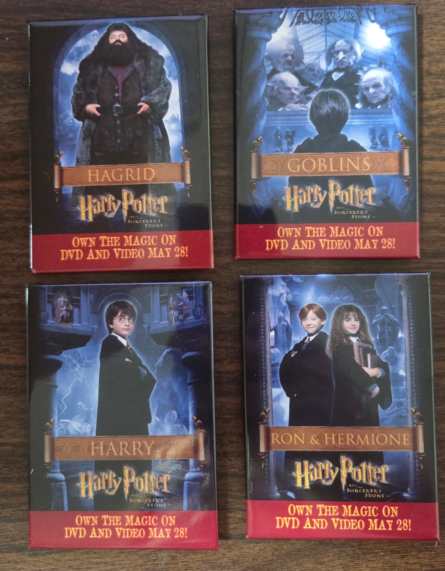 Harry Potter and the Sorcerer's Stone - Vintage Promotional Pinback Buttons