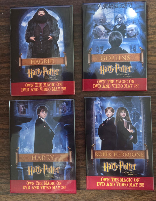 Harry Potter and the Sorcerer's Stone - Vintage Promotional Pinback Buttons