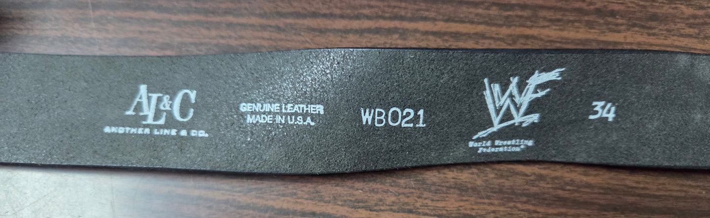 WWF/WWE Genuine Leather Belt - Sable (Officially Licensed) - Size 34