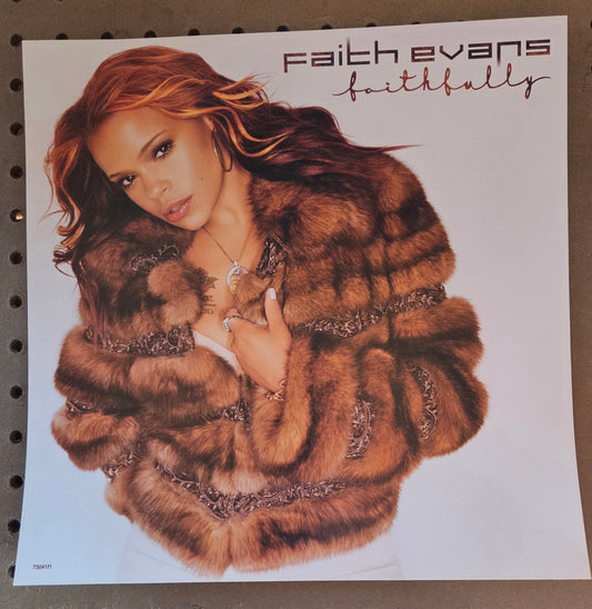 Faith Evans "Faithfully" - 2001 Vintage Promotional Double-sided Album Cover Poster Flat