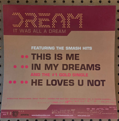 Dream "It Was All A Dream" - 2001 Vintage Promotional Double-sided Album Cover Poster Flat