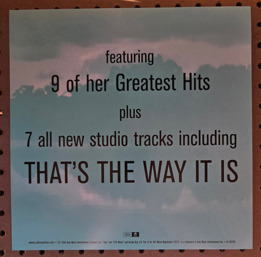 Celine Dion "All the Way" - 1999 Vintage Promotional Double-sided Album Cover Poster Flat