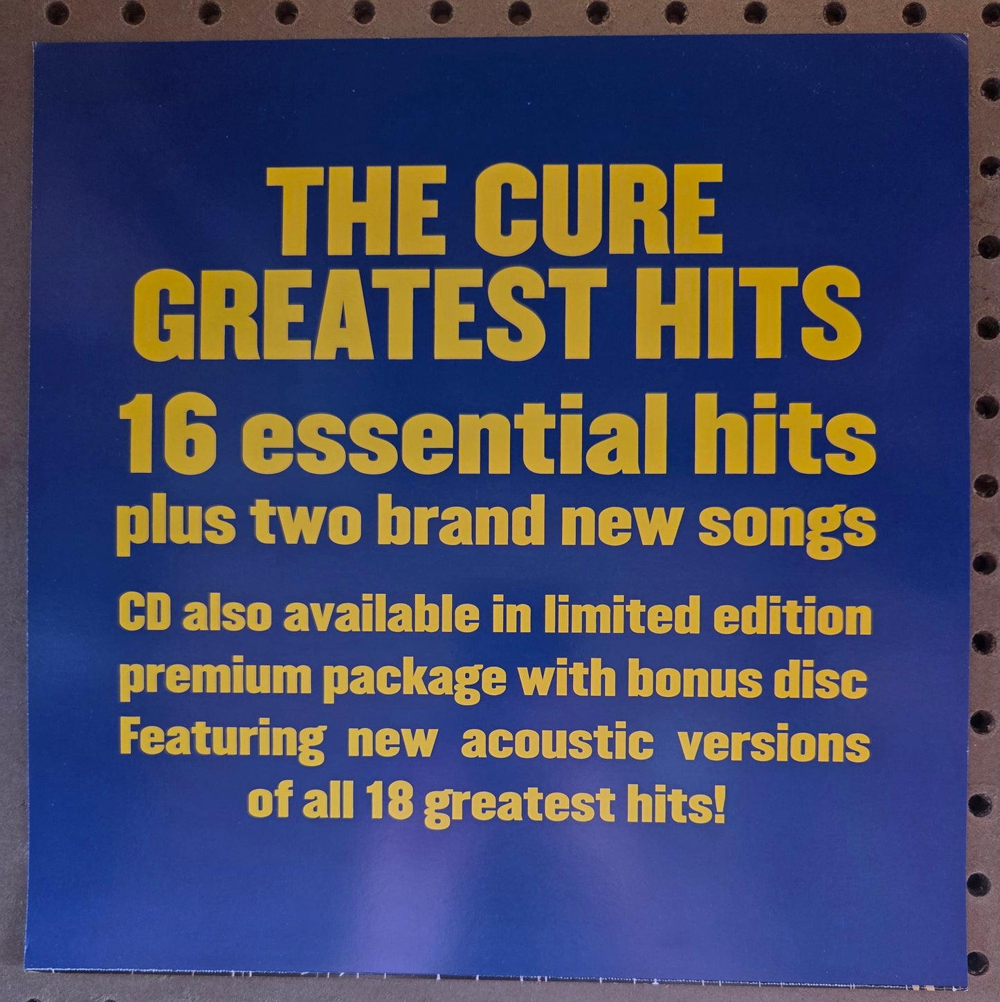 The Cure "Greatest Hits" - 2001 Vintage Promotional Double-sided Album Cover Poster Flat