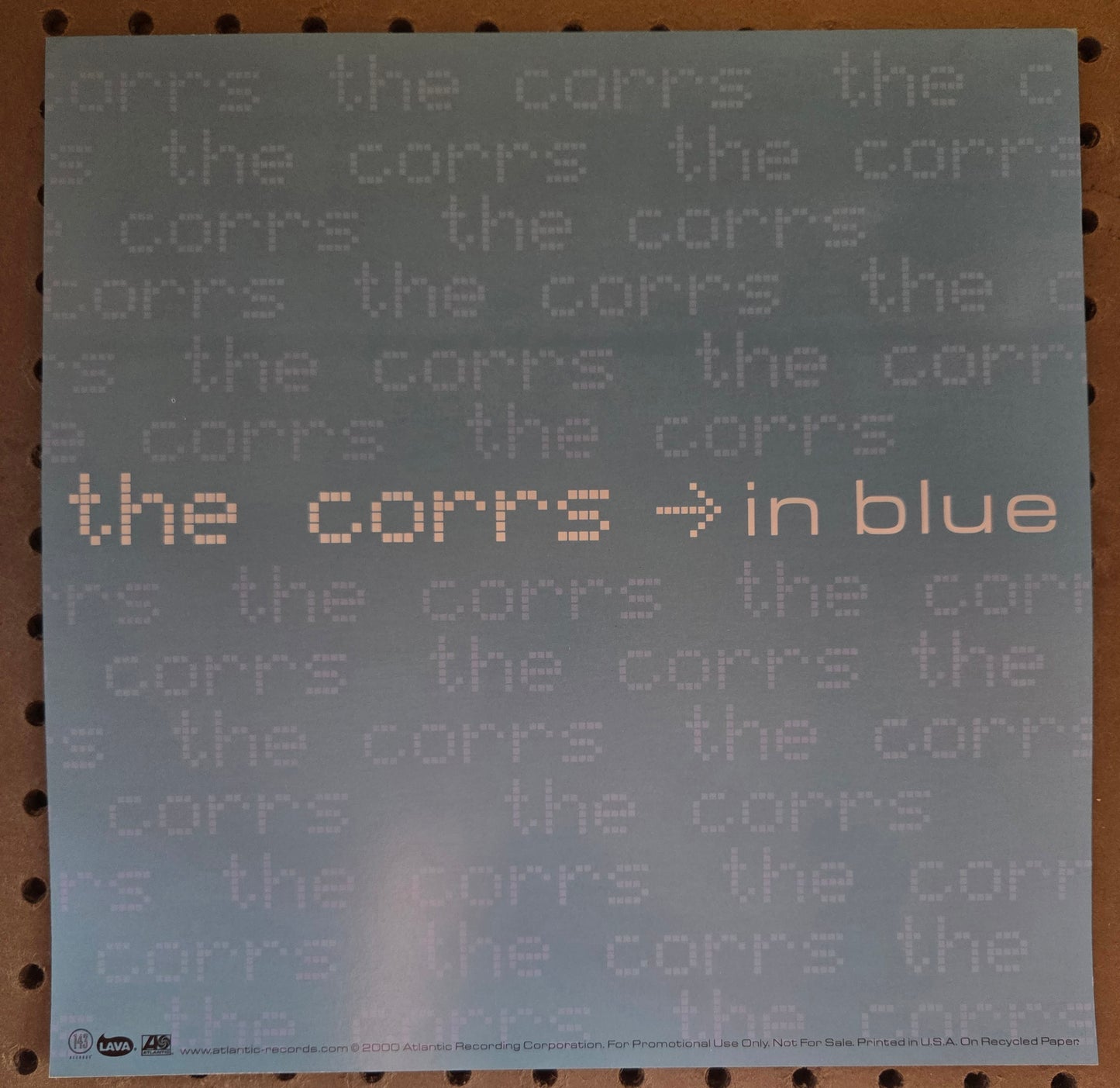 The Corrs "In Blue" - 2000 Vintage Promotional Double-sided Album Cover Poster Flat