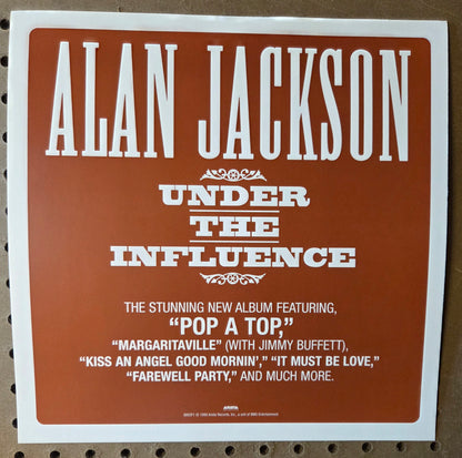 Alan Jackson "Under the Influence" - 1999 Vintage Promotional Double-sided Album Cover Poster Flat