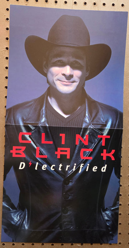 Clint Black "D'lectrified" - 1999 Vintage Promotional Double-sided Album Cover Poster Flat