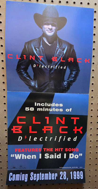Clint Black "D'lectrified" - 1999 Vintage Promotional Double-sided Album Cover Poster Flat