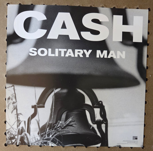 Johnny Cash "Solitary Man" - 2000 Vintage Promotional Double-sided Album Cover Poster Flat