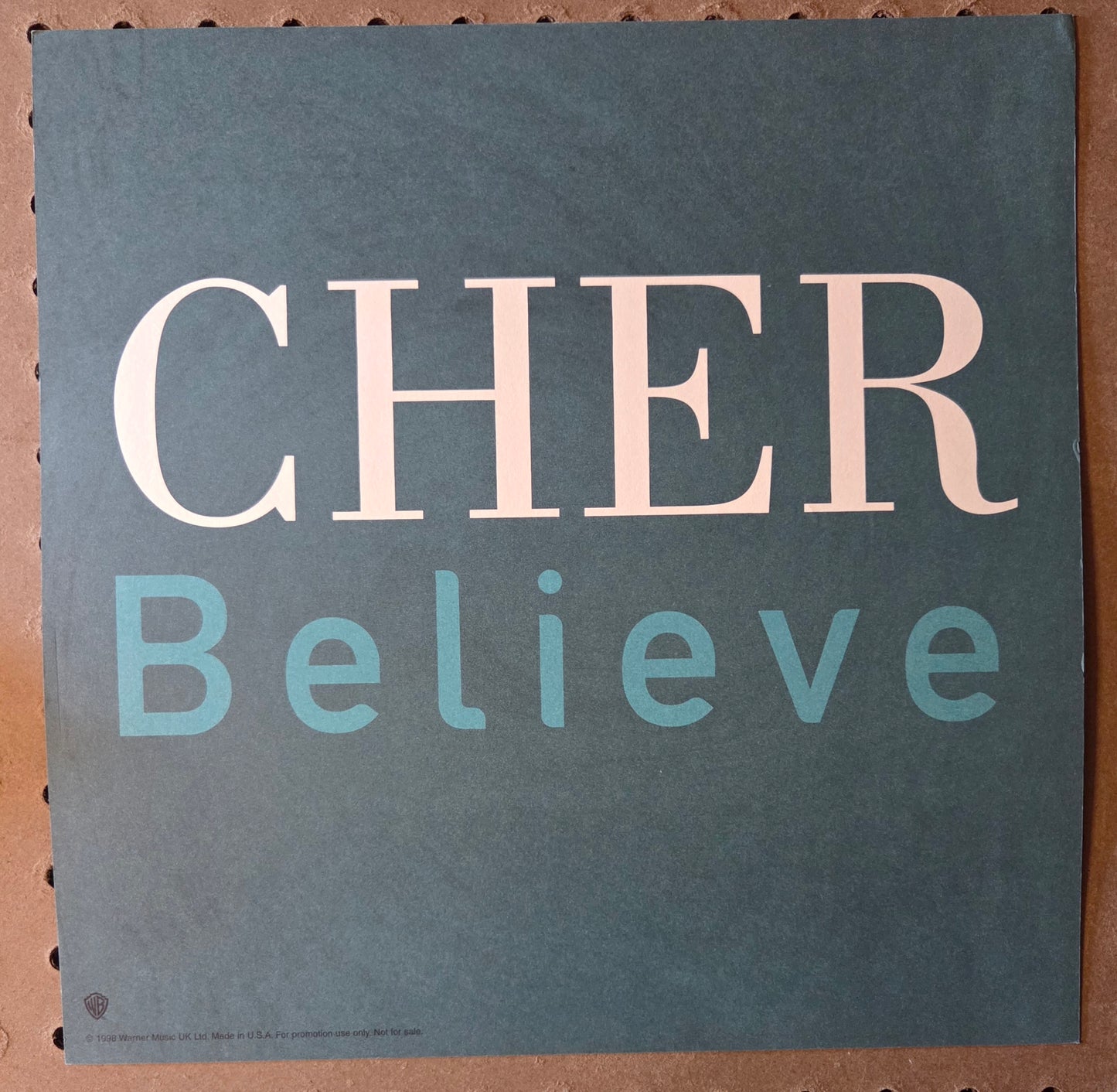 Cher "Believe" - 1998 Vintage Promotional Double-sided Album Cover Poster Flat