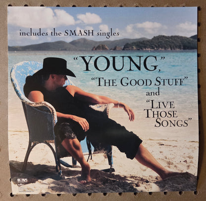 Kenny Chesney "No Shoes No Shirt, No Problem" - 2002 Vintage Promotional Double-sided Album Cover Poster Flat