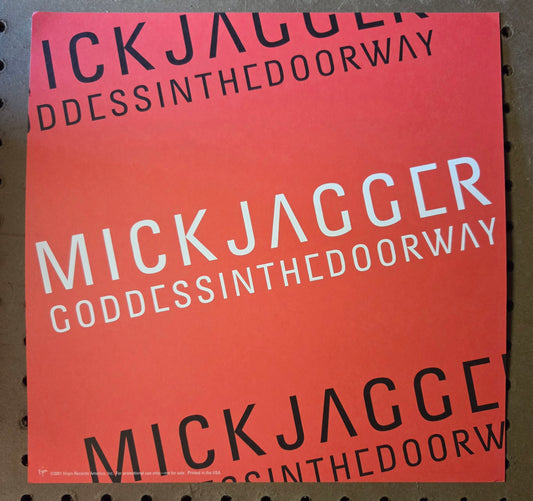 Mick Jagger "Goddess in the Doorway" - 2001 Vintage Promotional Double-sided Album Cover Poster Flat