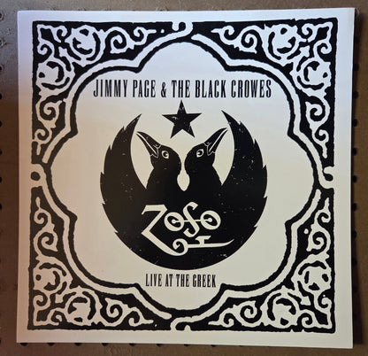Jimmy Page & The Black Crowes - Live at the Greek" - 1999 Vintage Promotional Double-sided Album Cover Poster Flat