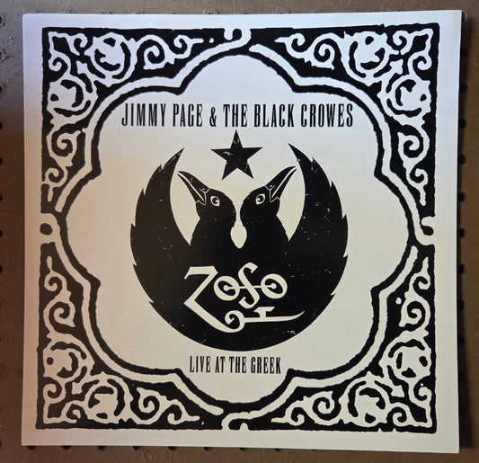 Jimmy Page & The Black Crowes - Live at the Greek" - 1999 Vintage Promotional Double-sided Album Cover Poster Flat