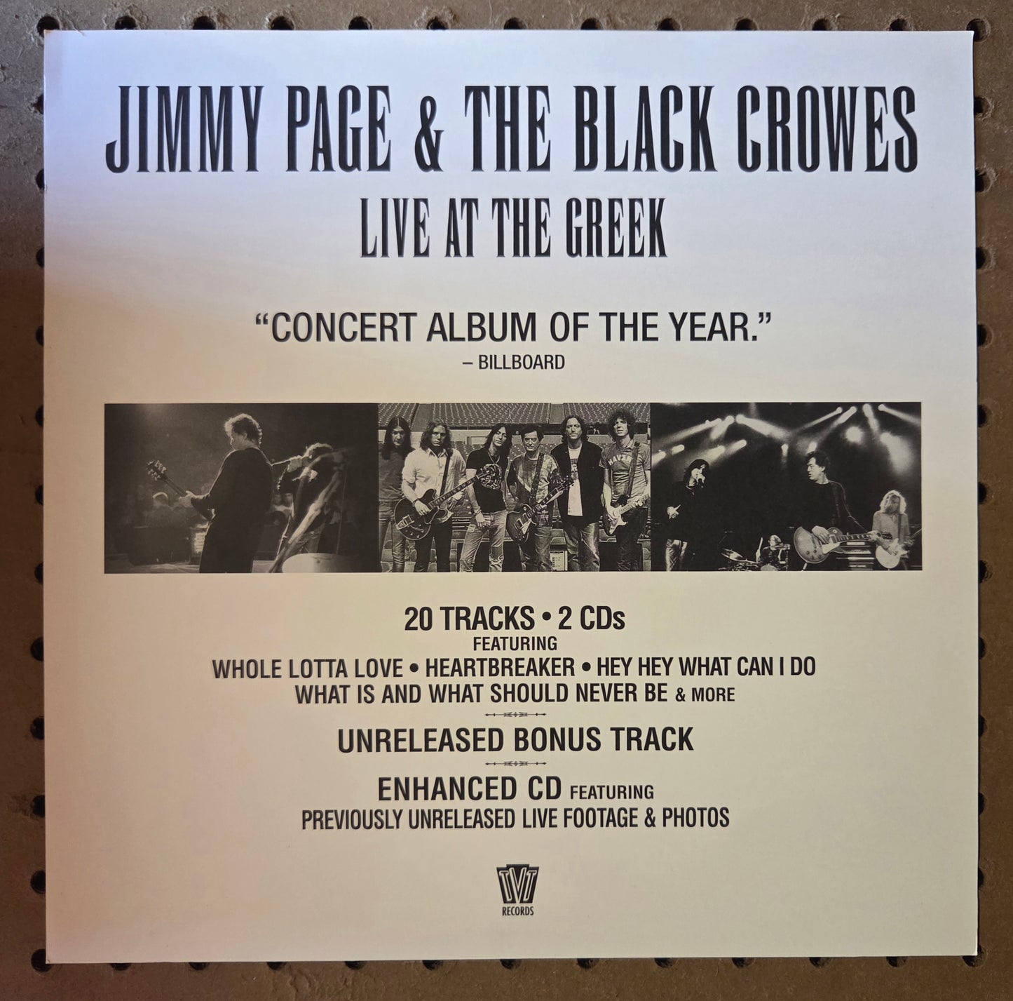 Jimmy Page & The Black Crowes - Live at the Greek" - 1999 Vintage Promotional Double-sided Album Cover Poster Flat