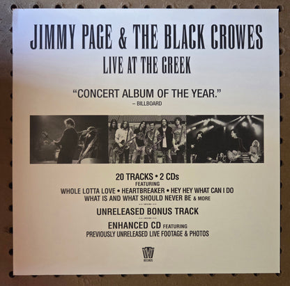 Jimmy Page & The Black Crowes - Live at the Greek" - 1999 Vintage Promotional Double-sided Album Cover Poster Flat