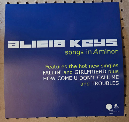 Alicia Keys "Songs in A Minor" - 2001 Vintage Promotional Double-sided Album Cover Poster Flat