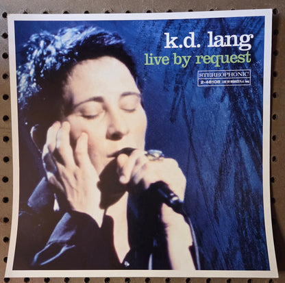 K.D. Lang "Live by Request" - 2001 Vintage Promotional Double-sided Album Cover Poster Flat