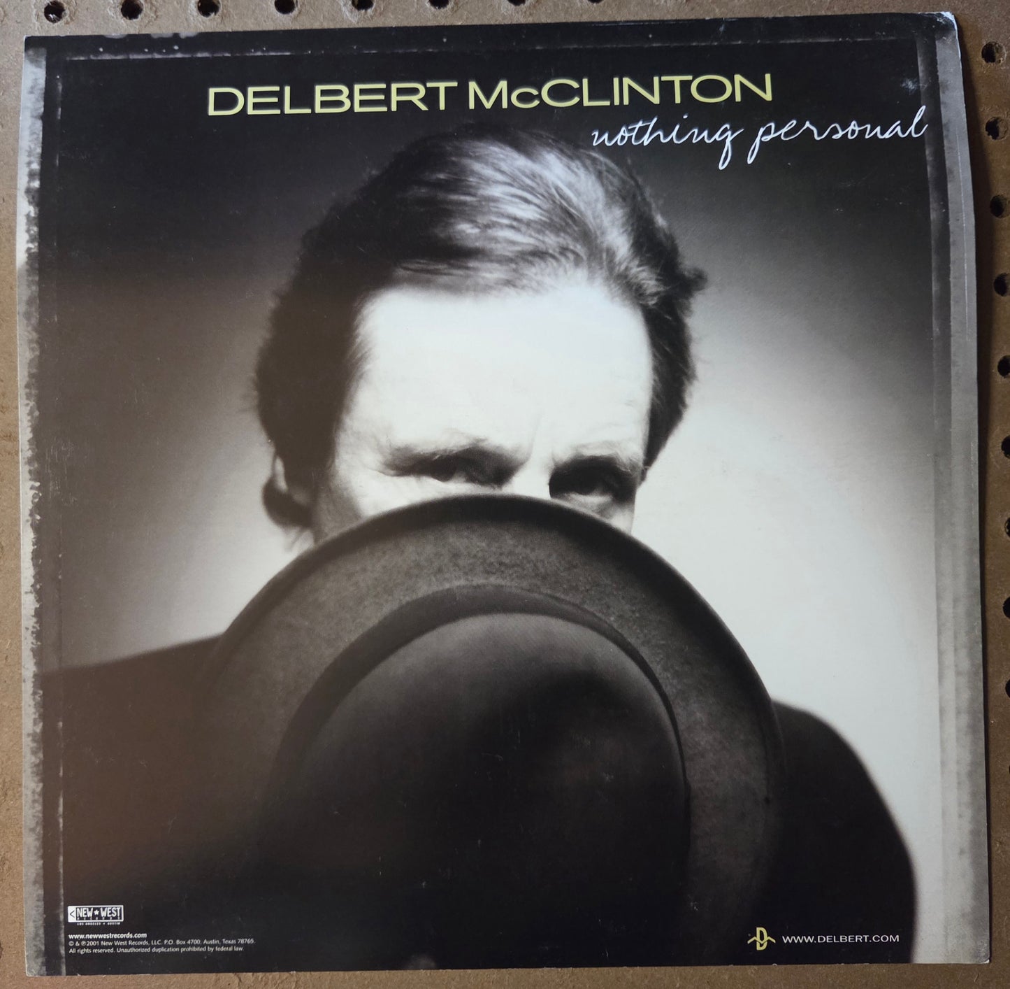 Delbert McClinton "Nothing Personal" - 2001 Vintage Promotional Double-sided Album Cover Poster Flat