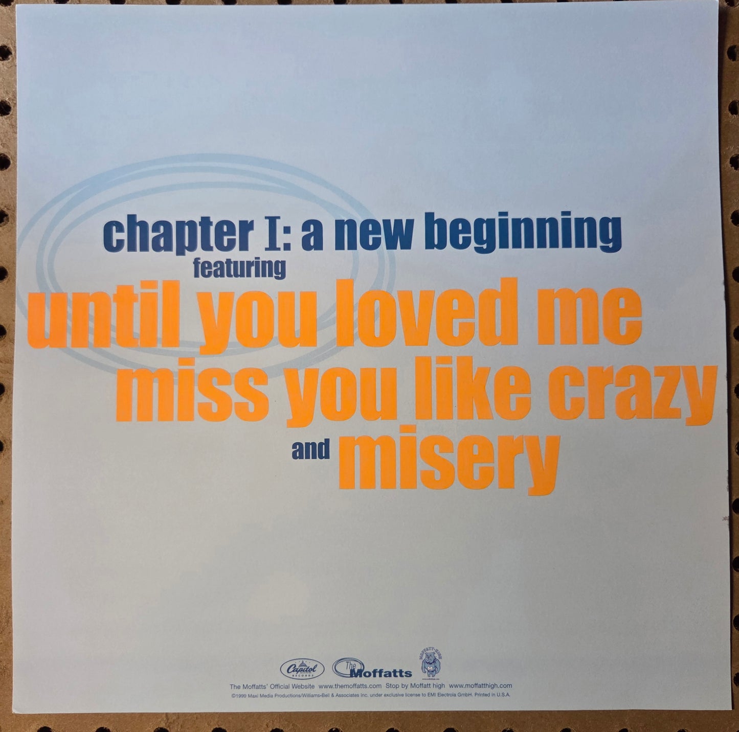 The Moffatts Chapter I: A New Beginning - 1999 Vintage Promotional Double-sided Album Cover Poster Flat