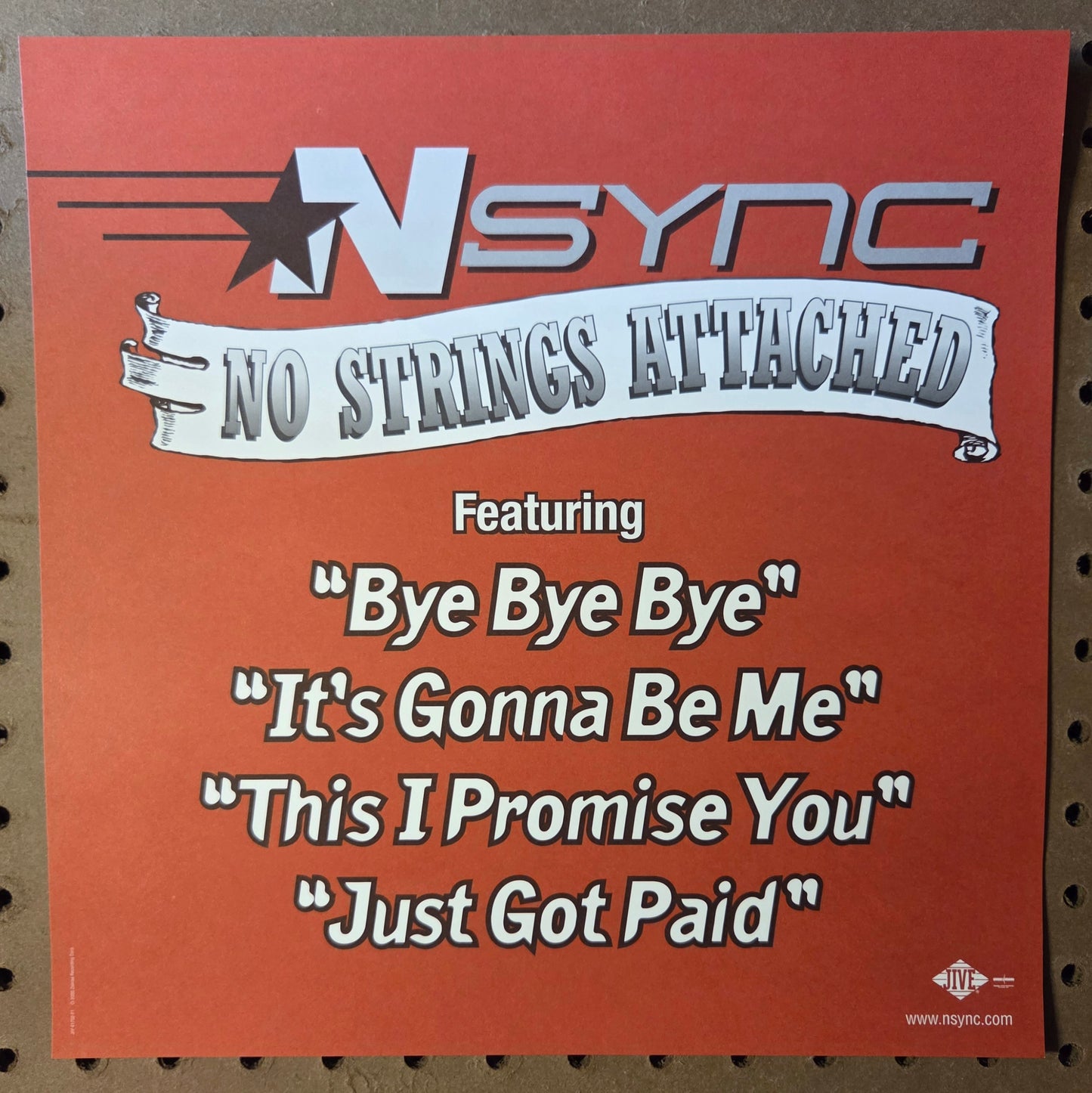 NSYNC "No Strings Attached" - 2000 Vintage Promotional Double-sided Album Cover Poster Flat