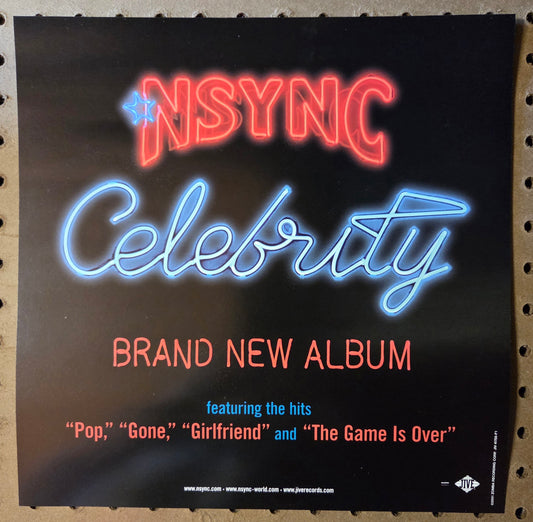NSYNC "Celebrity" 2001 Vintage Promotional Double-sided Album Cover Poster Flat