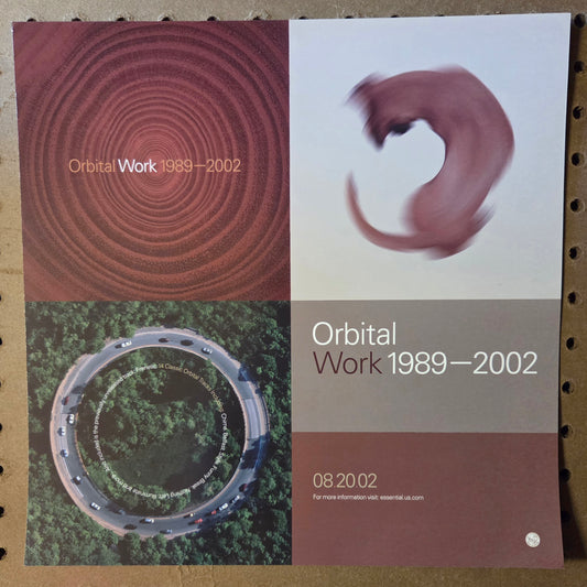 Orbital "Work 1989-2002" - 2002 Vintage Promotional Double-sided Album Cover Poster Flat