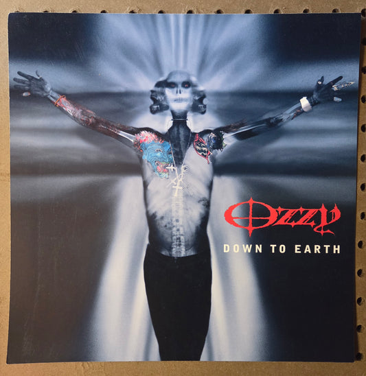 Ozzy "Down to Earth" - 2001 Vintage Promotional Double-sided Album Cover Poster Flat