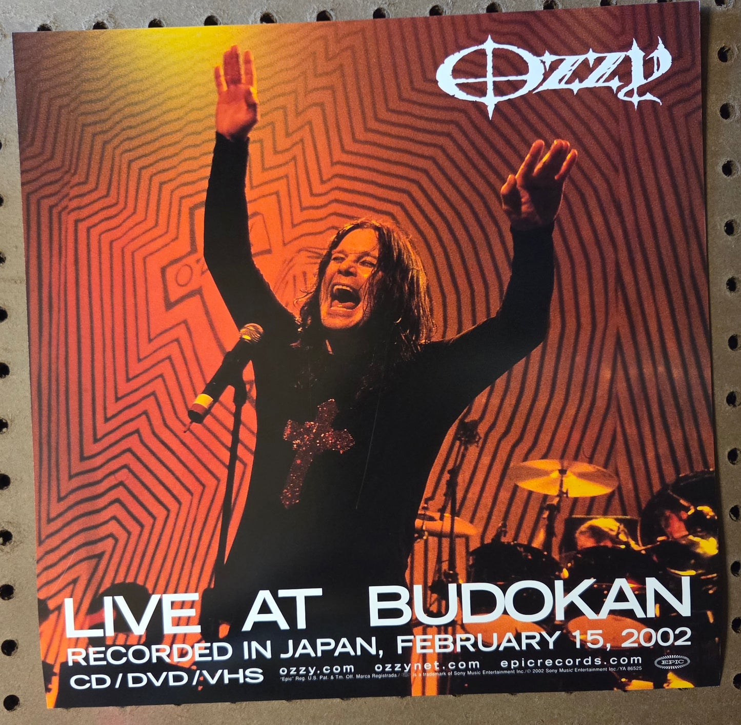 Ozzy "Live at Budokan" - 2002 Vintage Promotional Double-sided Album Cover Poster Flat