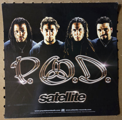 P.O.D. "Satellite" - 2001 Vintage Promotional Double-sided Album Cover Poster Flat