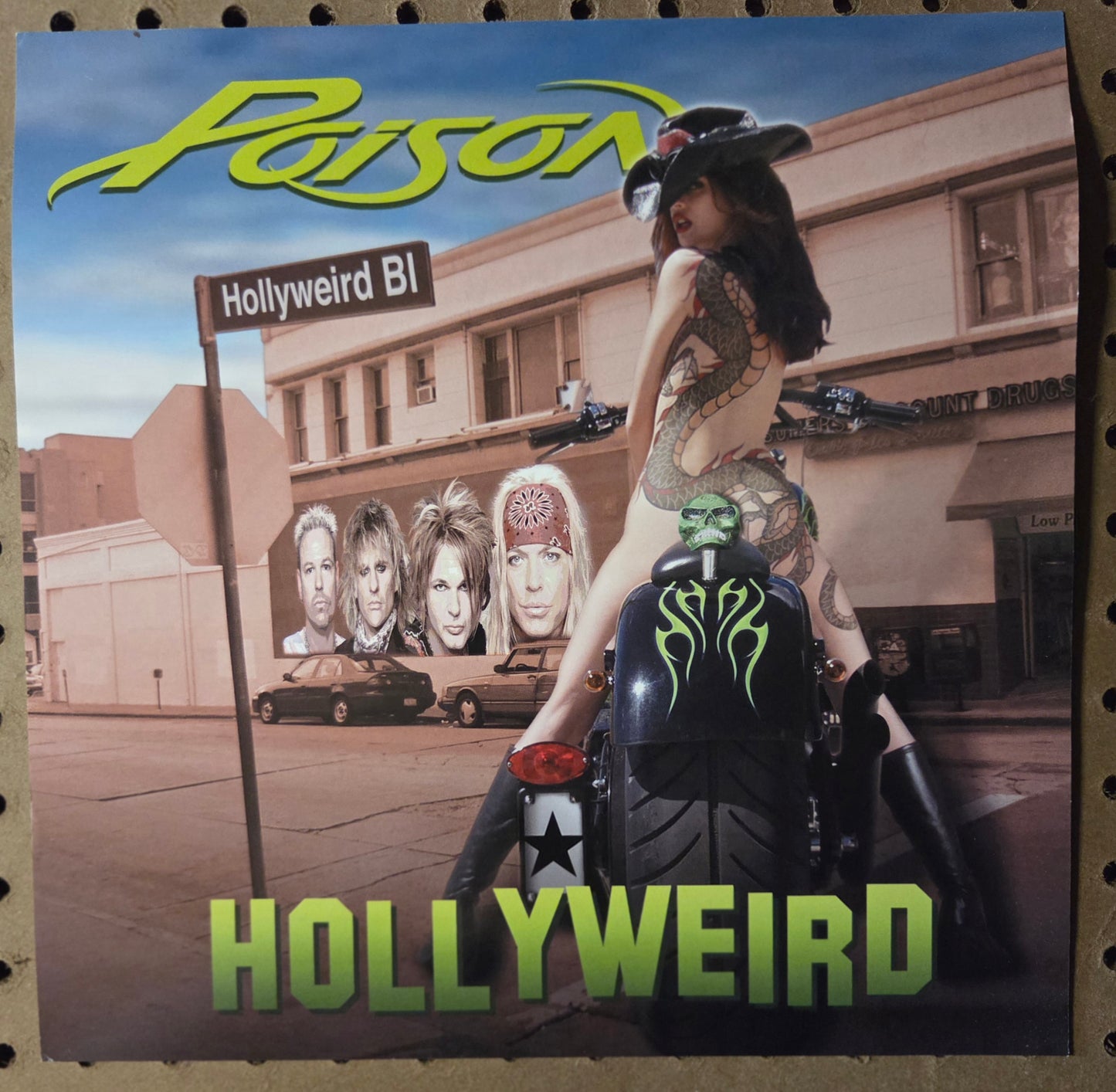 Poison "Hollyweird" - 2002 Vintage Promotional Double-sided Album Cover Poster Flat