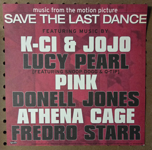 Save the Last Dance Motion Picture Soundtrack - 2001 Vintage Promotional Double-sided Album Cover Poster Flat