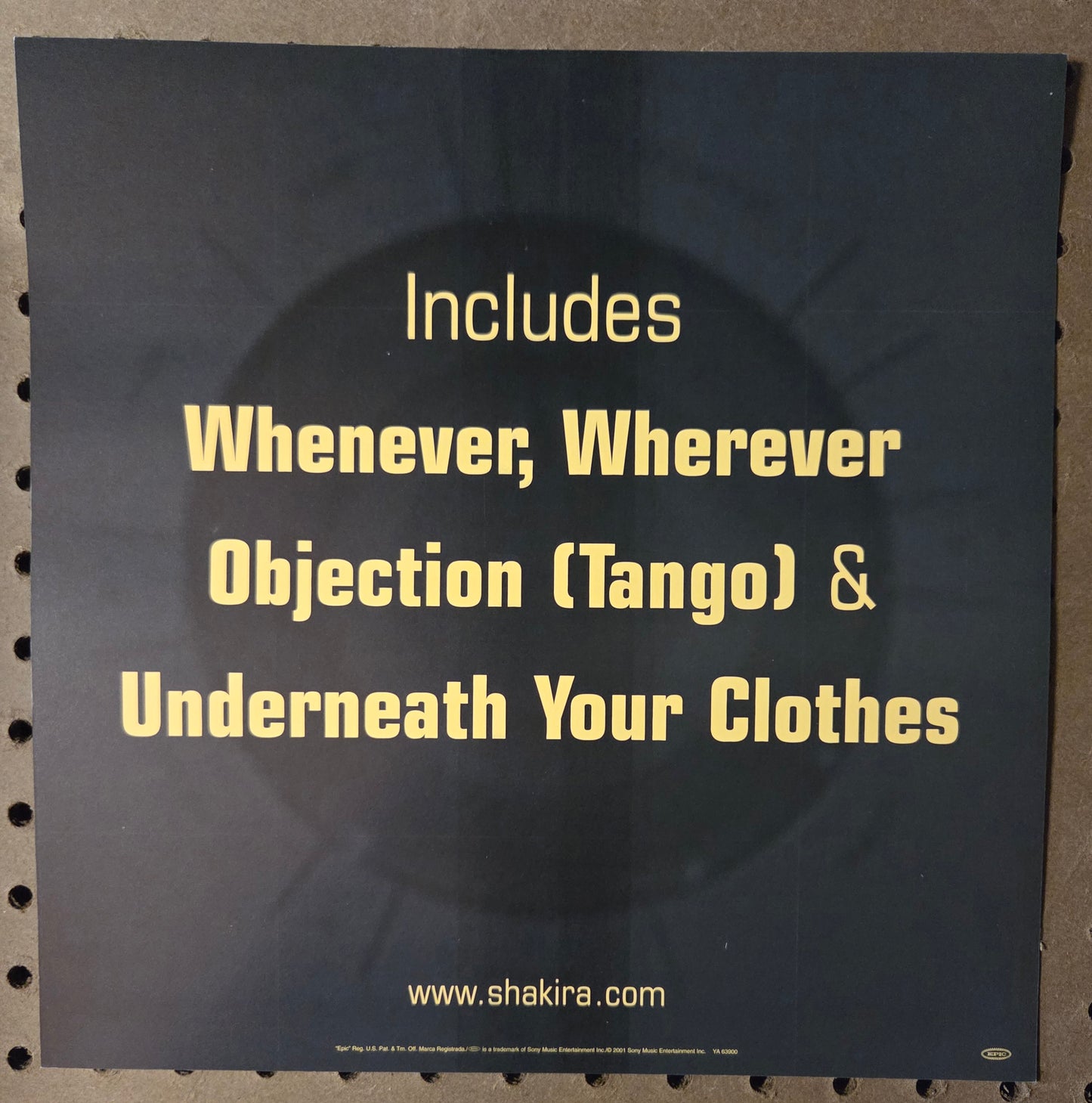Shakira "Laundry Service" - 2001 Vintage Promotional Double-sided Album Cover Poster Flat