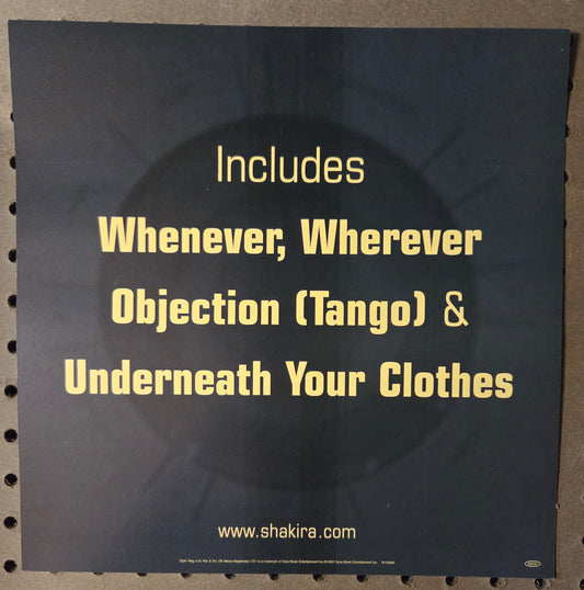 Shakira "Laundry Service" - 2001 Vintage Promotional Double-sided Album Cover Poster Flat