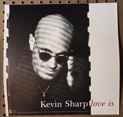 Kevin Sharp "Love Is" - 1998 Vintage Promotional Double-sided Album Cover Poster Flat