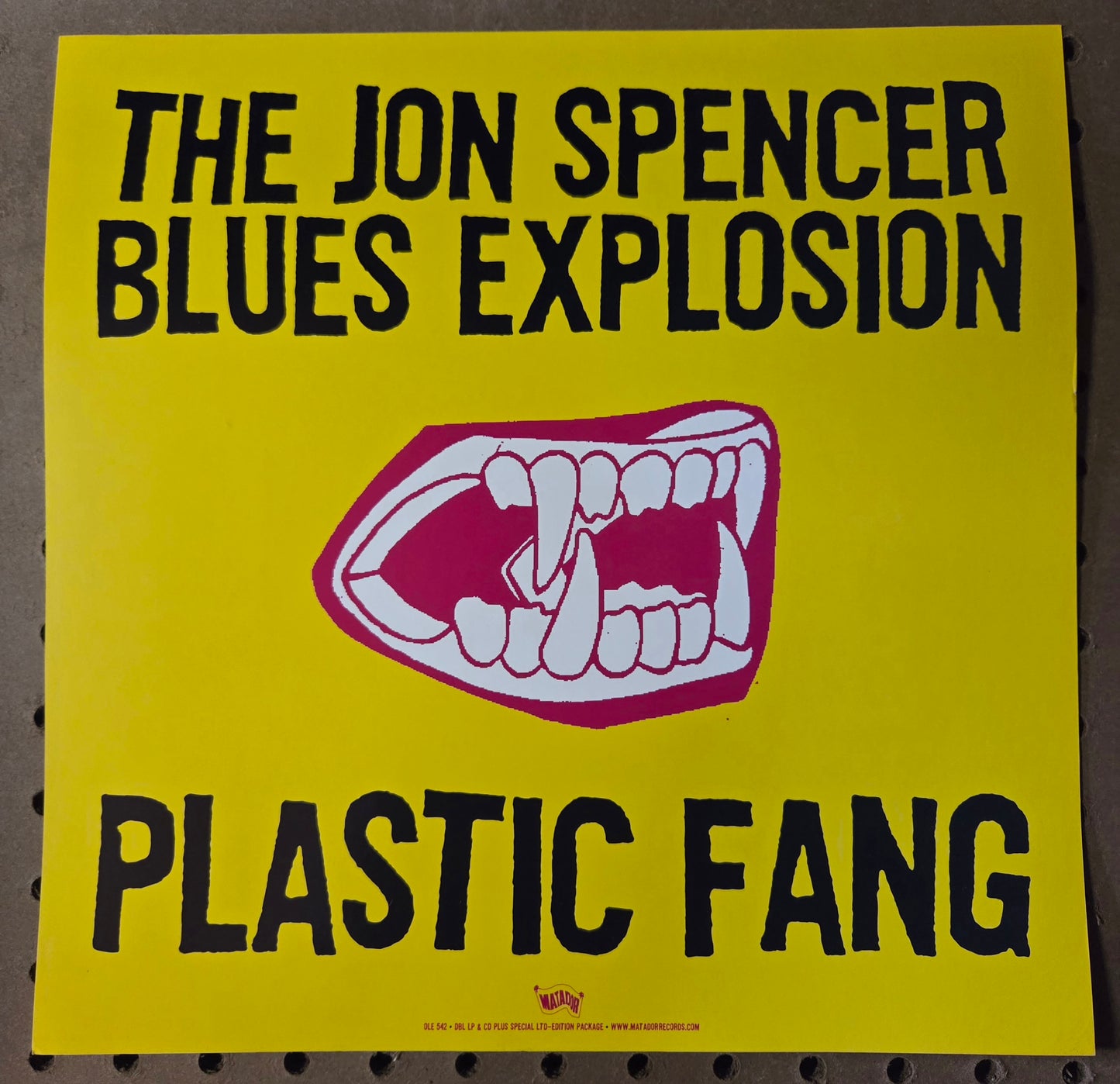 The Jon Spencer Blues Explosion "Plastic Fang" - 2002 Vintage Promotional Double-sided Album Cover Poster Flat
